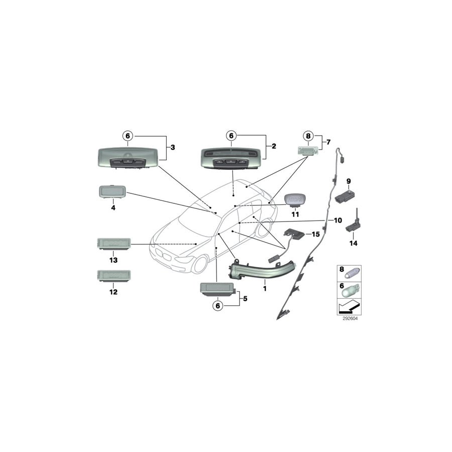 Genuine BMW 63317945984 F36 F31 Interior Light, Rear LED (Inc. 218i, Hybrid 3 & 320i ed) | ML Performance EU