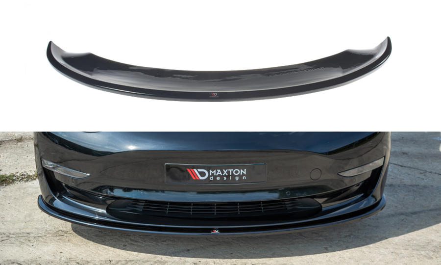 Maxton Design TE-MODEL3-1-FD1T Front Splitter V.1 Tesla Model 3 | ML Performance UK Car Parts