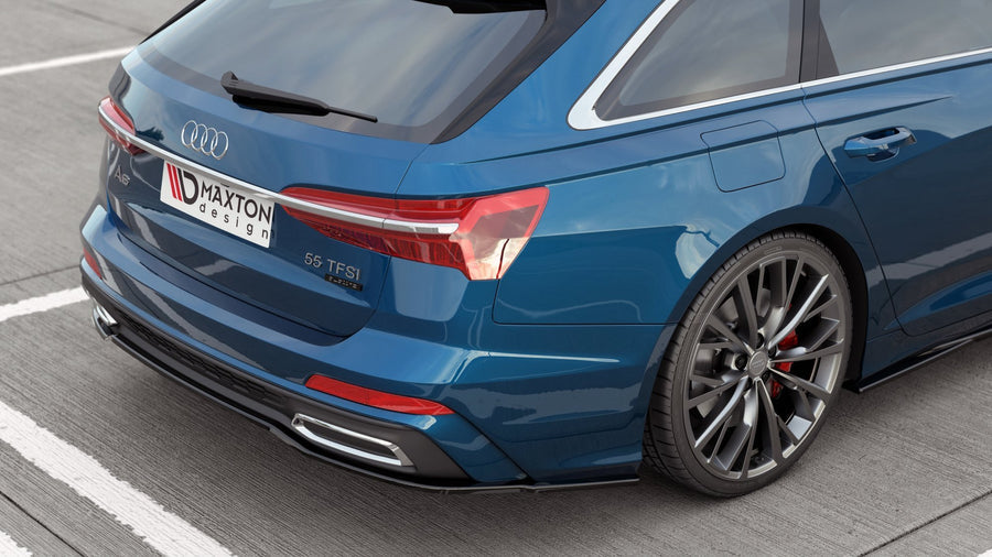 Maxton Design Audi A6 S-Line C8 Avant Central Rear Splitter (without vertical bars)