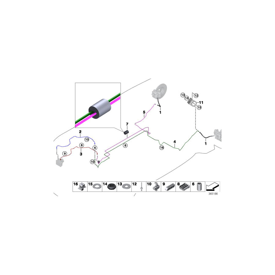 Genuine BMW 34326858634 I15 I12 Bracket, Brake Hose, Rear Right (Inc.  & i8) | ML Performance EU Car Parts