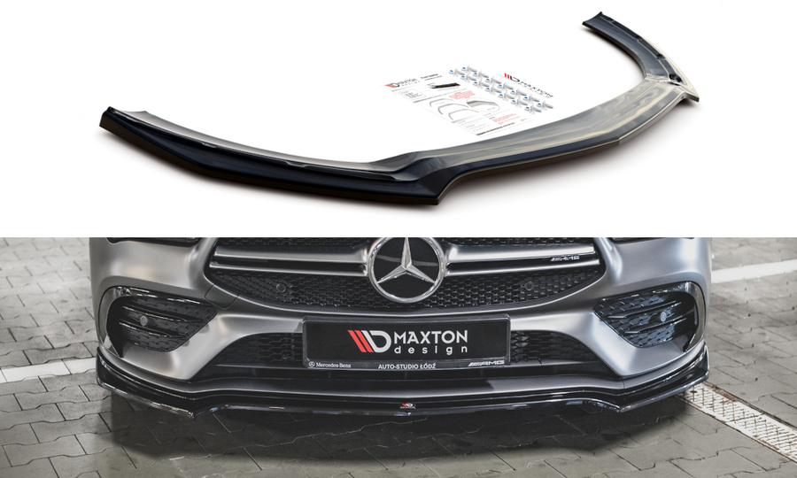 Maxton Design ME-CLA-118-35AMG-FD1T Front Splitter V.1 Mercedes Benz CLA35 AMG Aero C118 | ML Performance UK Car Parts