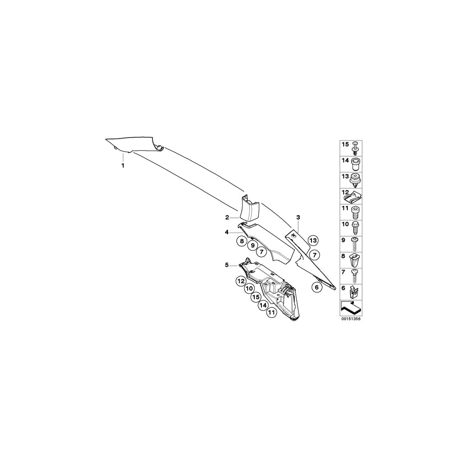 Genuine BMW 51433427366 E86 Cover Column C Right BEIGE (Inc. Z4 3.0si & Z4 M3.2) | ML Performance EU Car Parts