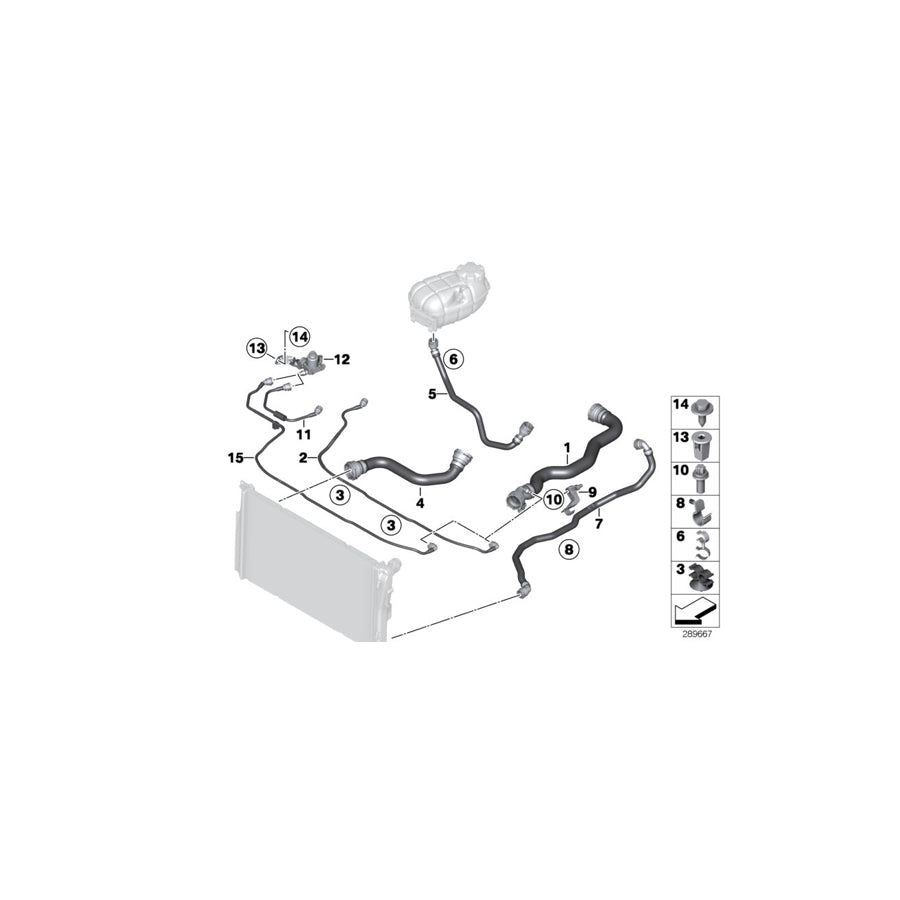 Genuine BMW 17128506848 F34 G31 F20 Bracket, Coolant Hose (Inc. 520d, 435dX & 118dX) | ML Performance EU
