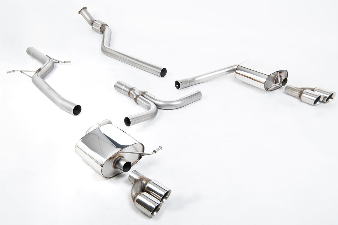 MillTek SSXAU627 Audi A4 Non-Resonated Quad Outlet Cat-Back Exhaust