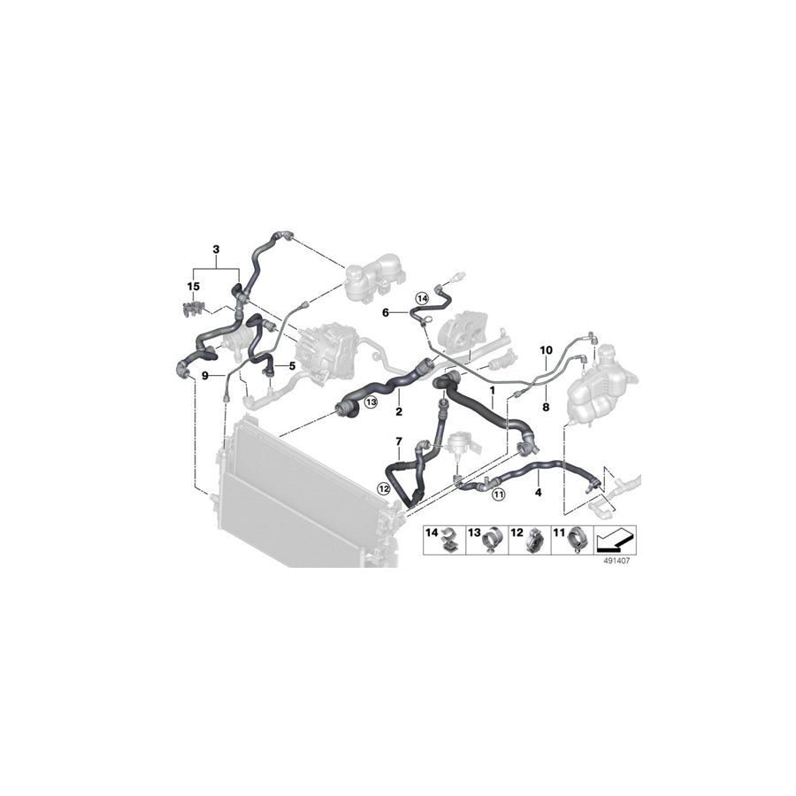 Genuine BMW 17127645520 F45 Coolant Hose, Supply Radiator cylinder head housing (Inc. 225xe & Cooper SE ALL4) | ML Performance EU