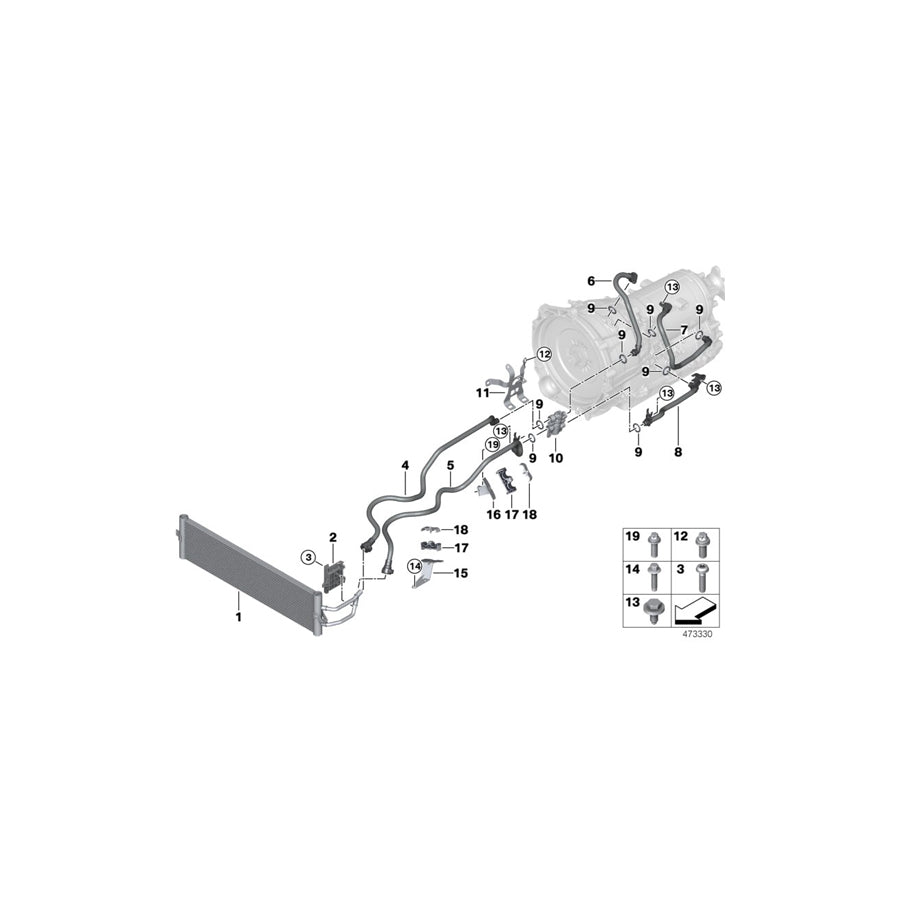 Genuine BMW 17128632283 G11 G30 G12 Bracket, Oil Cooler Line (Inc. 740Le, 740e & 530e) | ML Performance EU