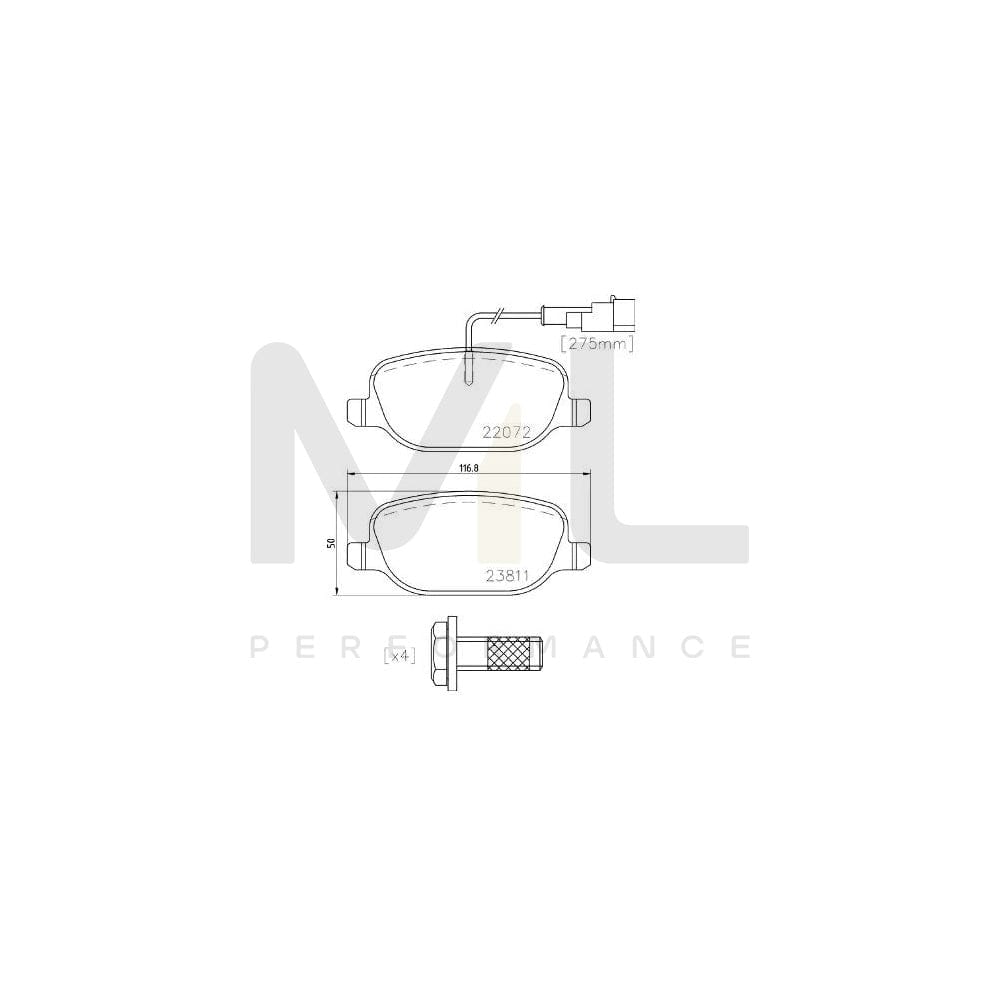 Brembo P 23 166 Brake Pad Set For Alfa Romeo 4C With Brake Caliper Screws | ML Performance Car Parts