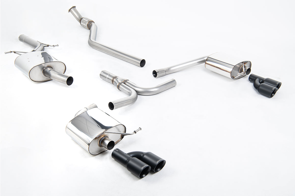 MillTek SSXAU661 Audi A4 Cat-Back Exhaust with Cerakote Black Quad Outlet