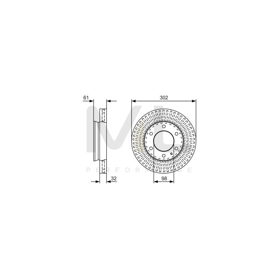 BOSCH 0 986 479 V32 Brake Disc Vented, Oiled | ML Performance Car Parts