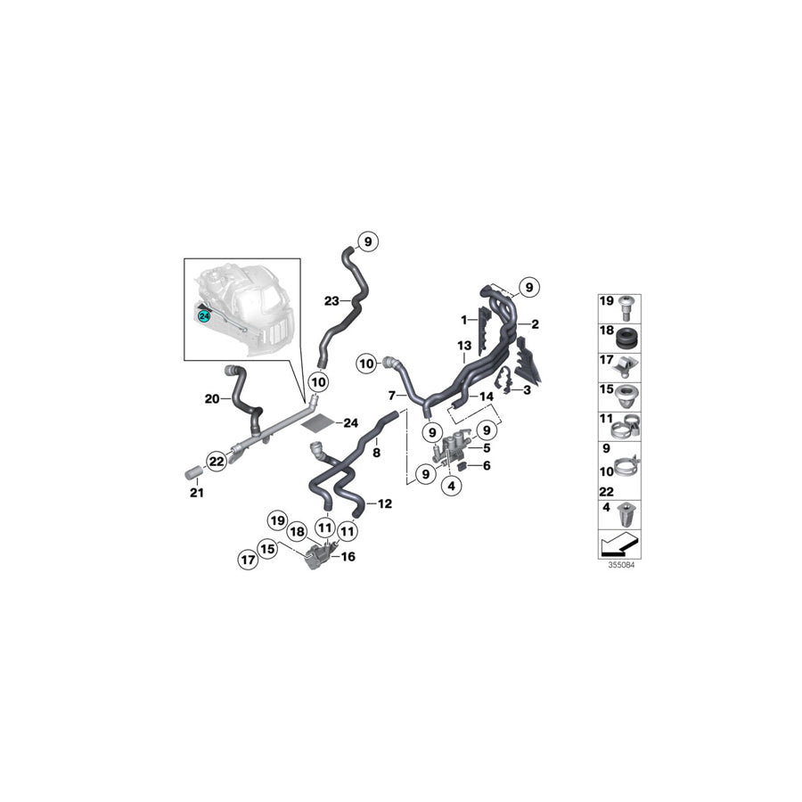 Genuine BMW 64119165735 F03 F10 F01 Pin (Inc. Alpina B7L, 520d ed & 550iX 4.0) | ML Performance EU