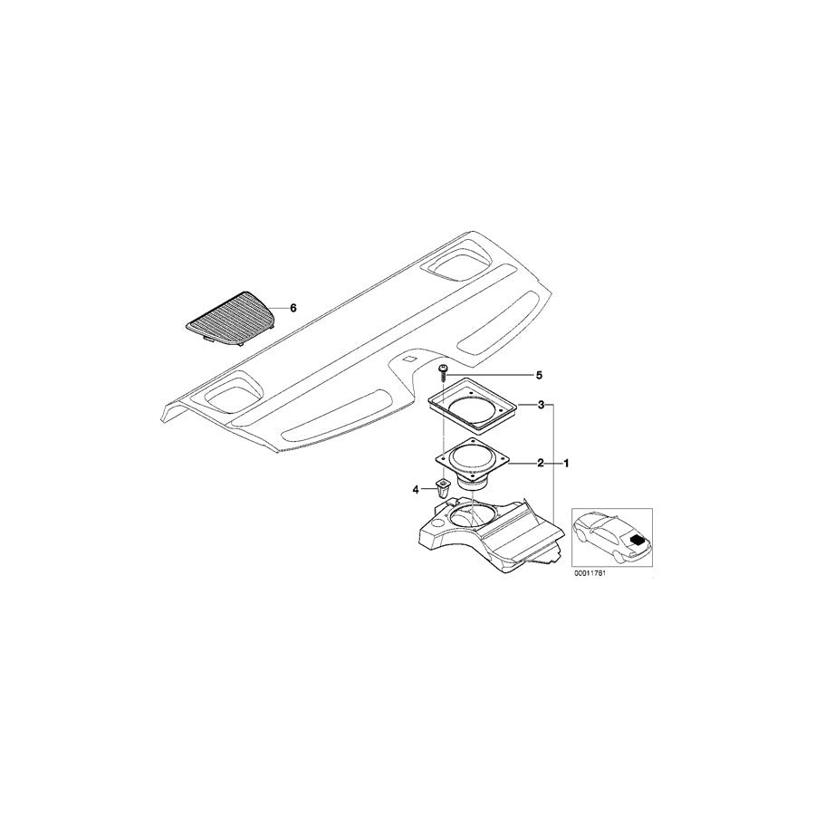 Genuine BMW 65138360787 E39 Rear Left Loudspeaker HIFI SYSTEM (Inc. 525tds, 540iP & 520i) | ML Performance EU Car Parts