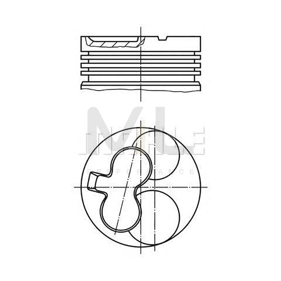 MAHLE ORIGINAL 640 39 00 Piston 92,9 mm, with piston rings, with piston ring carrier | ML Performance Car Parts