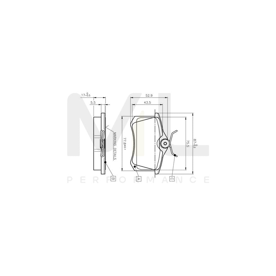 Bosch 0986Tb2137 Brake Pad Set Excl. Wear Warning Contact, With Bolts, With Accessories | ML Performance Car Parts