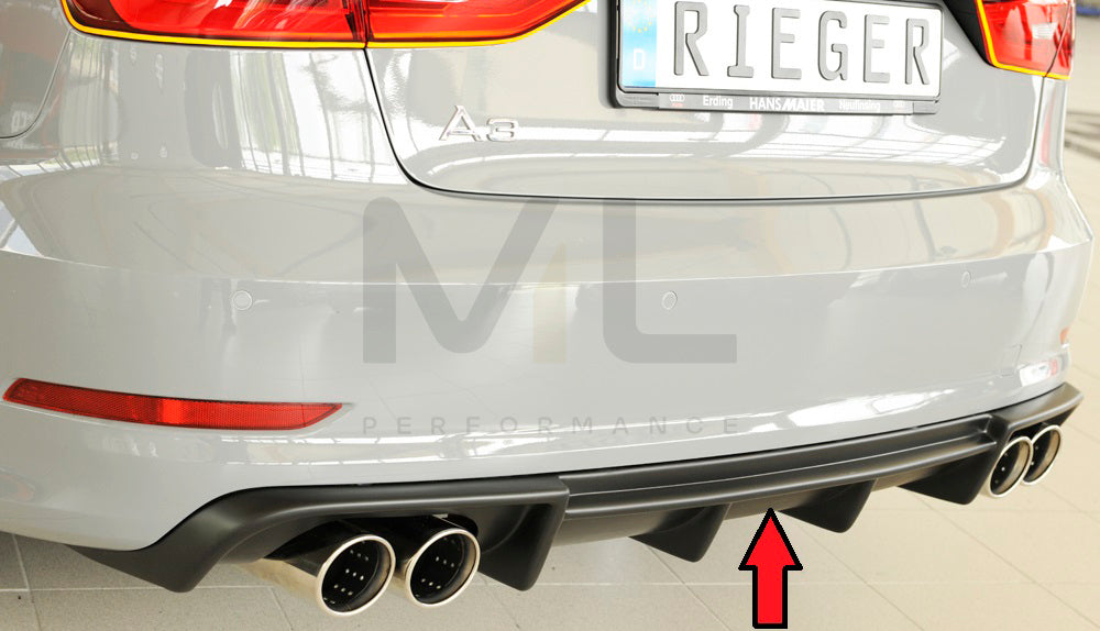 Rieger 00056808 Audi 8V A3 Rear Diffuser 1 | ML Performance EU Car Parts