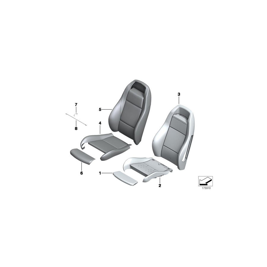 Genuine BMW 52107266856 E89 Leather Cover Sport Backrest Right WALNUSS (Inc. Z4 35i, Z4 18i & Z4 30i) | ML Performance EU Car Parts