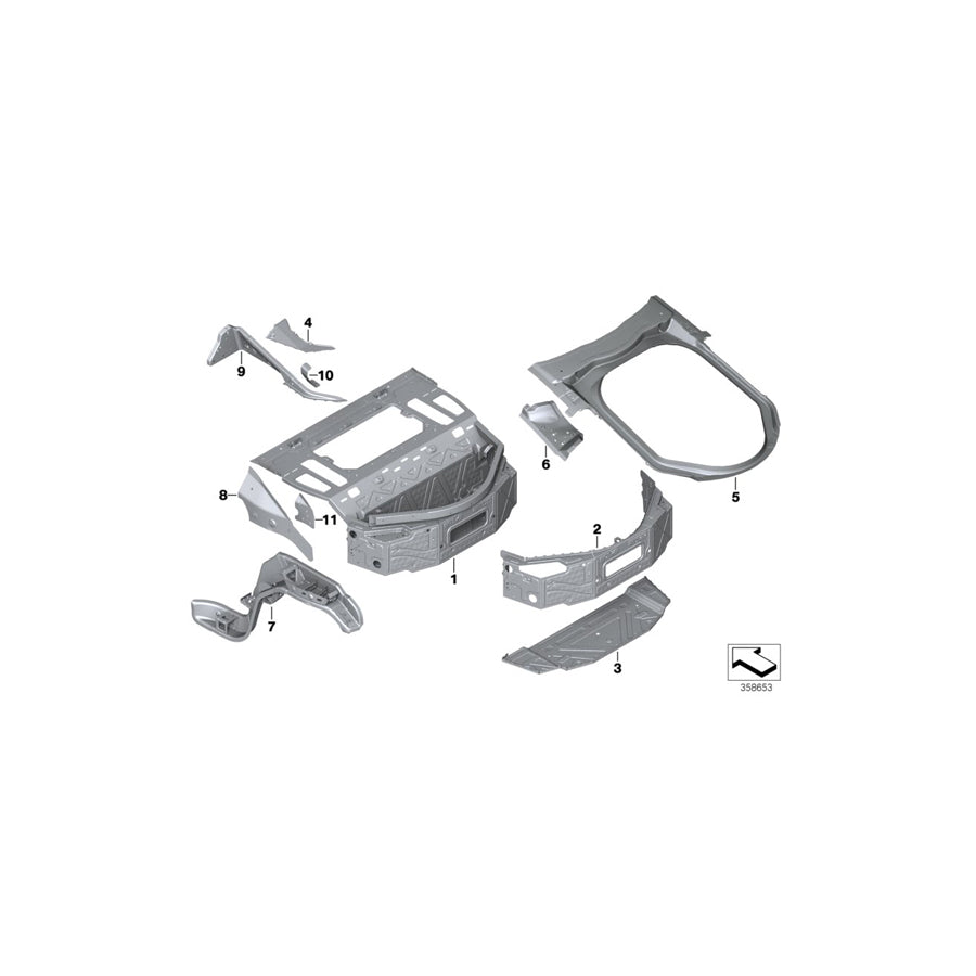 Genuine BMW 51647431789 I12 Bracket, Side Panel, Top Right (Inc. i8) | ML Performance EU