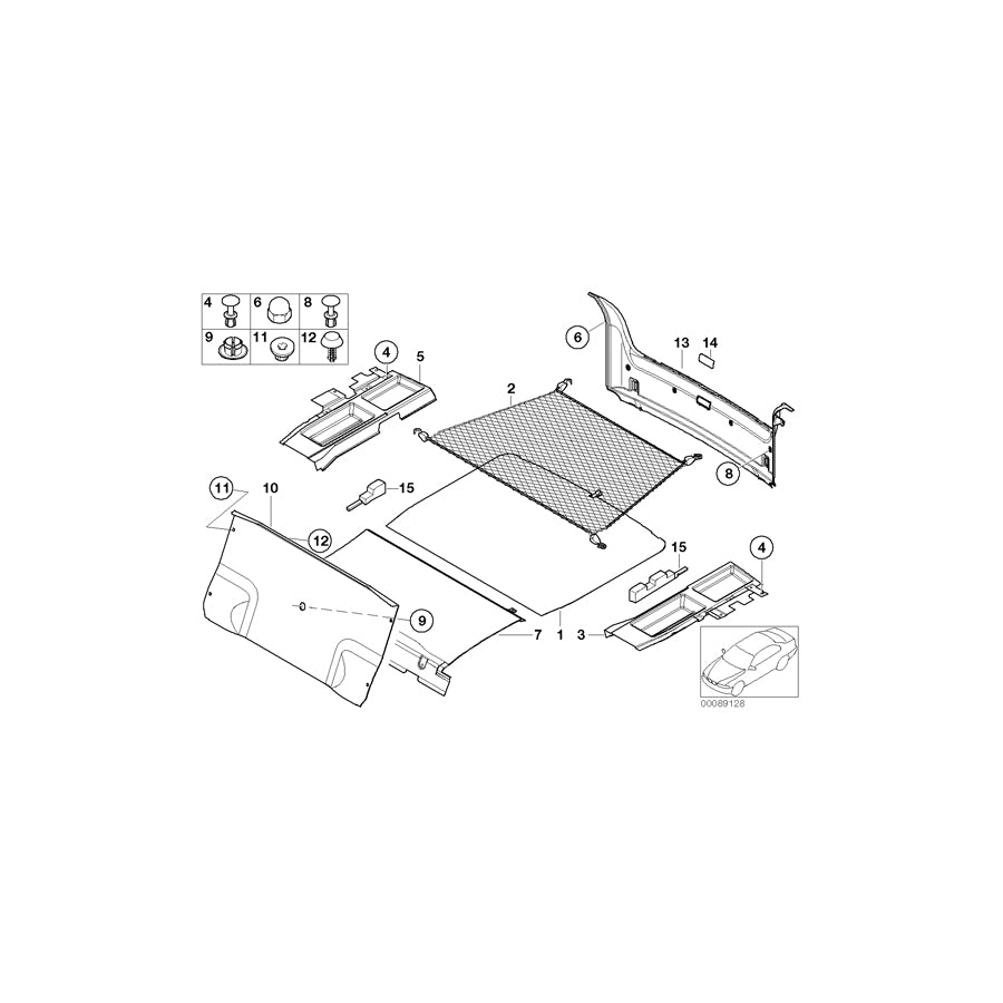 Genuine BMW 51472693762 E39 Trunk Partition Trim Panel TITANGRAU-DKL. (Inc.  & M5) | ML Performance EU Car Parts
