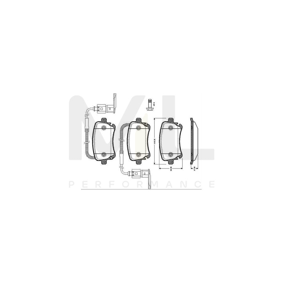 Bosch 0986Tb2425 Brake Pad Set Incl. Wear Warning Contact | ML Performance Car Parts