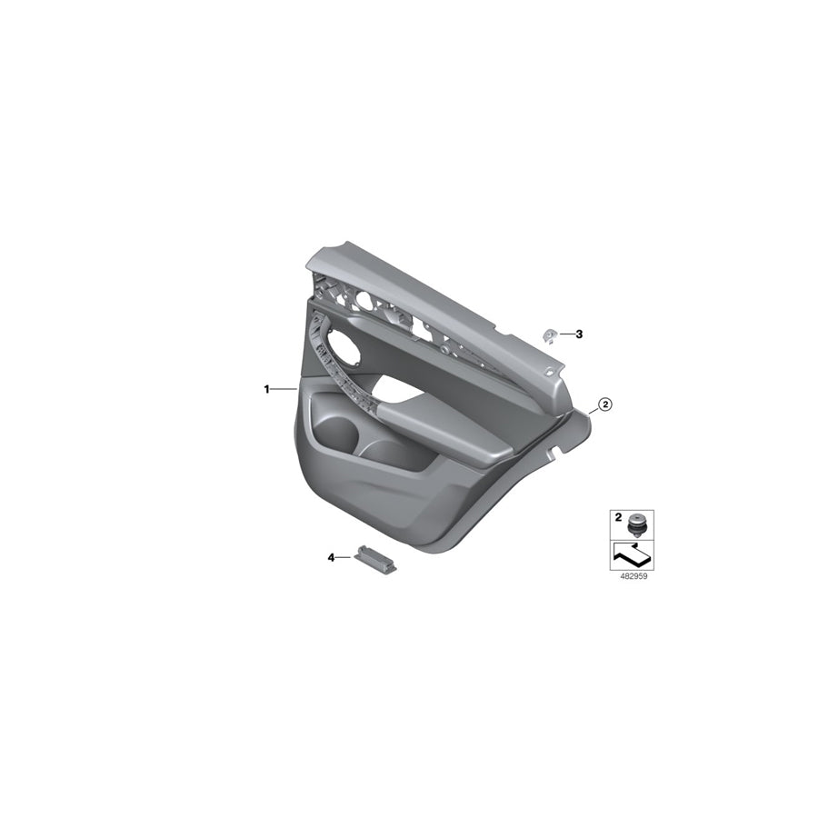 Genuine BMW 51427940117 G02 Door Trim Panel, Rear, Left SCHWARZ (Inc. X4 M40dX, X4 30iX & X4 20dX) | ML Performance EU Car Parts