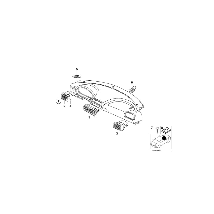 Genuine BMW 64222491577 E36 Fresh Air Grille Center KYALAMI DUNKEL (Inc. Z3 2.8, Z3 2.0 & Z3 1.8) | ML Performance EU Car Parts