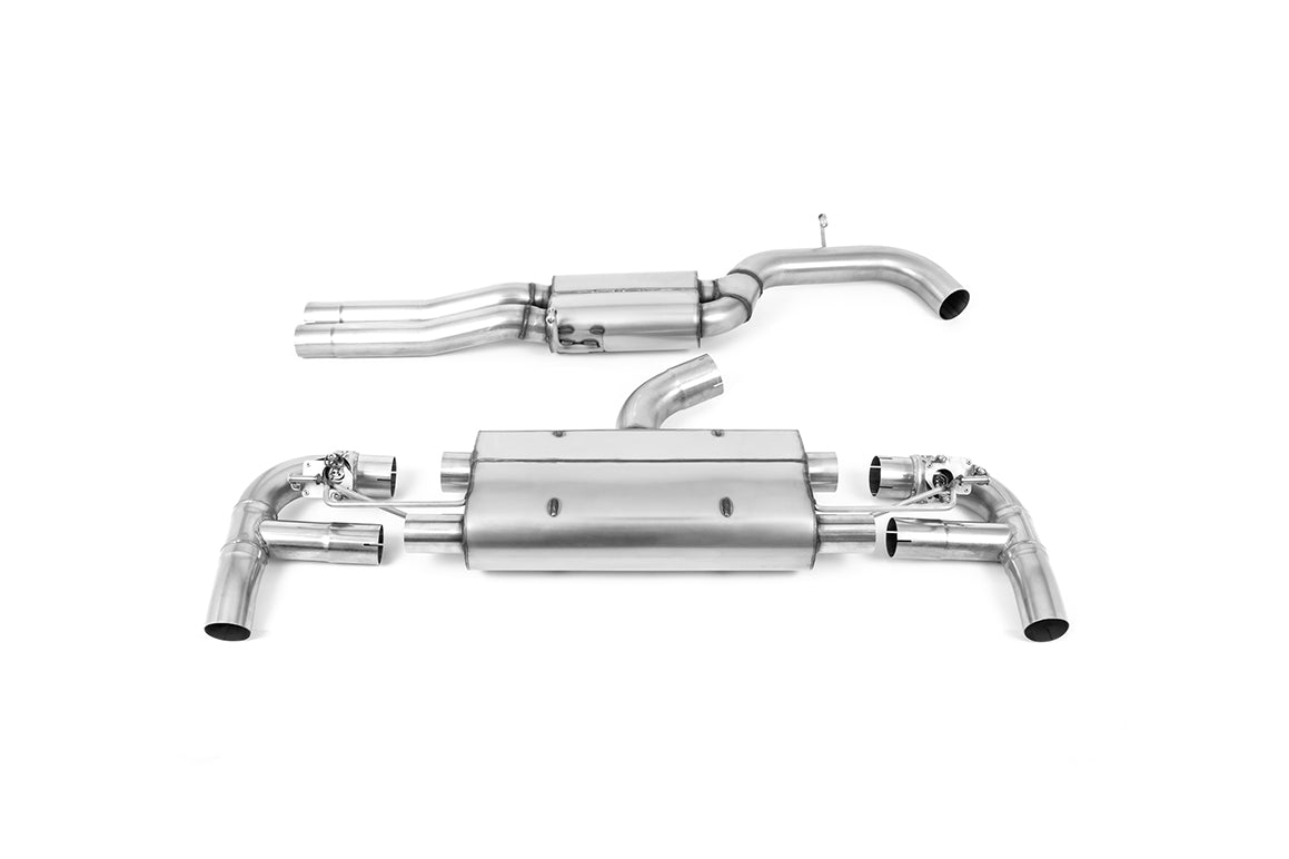 MillTek SSXAU882 Audi RS3 Resonated Cat-Back Exhaust Cat-Back with 80mm Titanium Trims - EC Approved