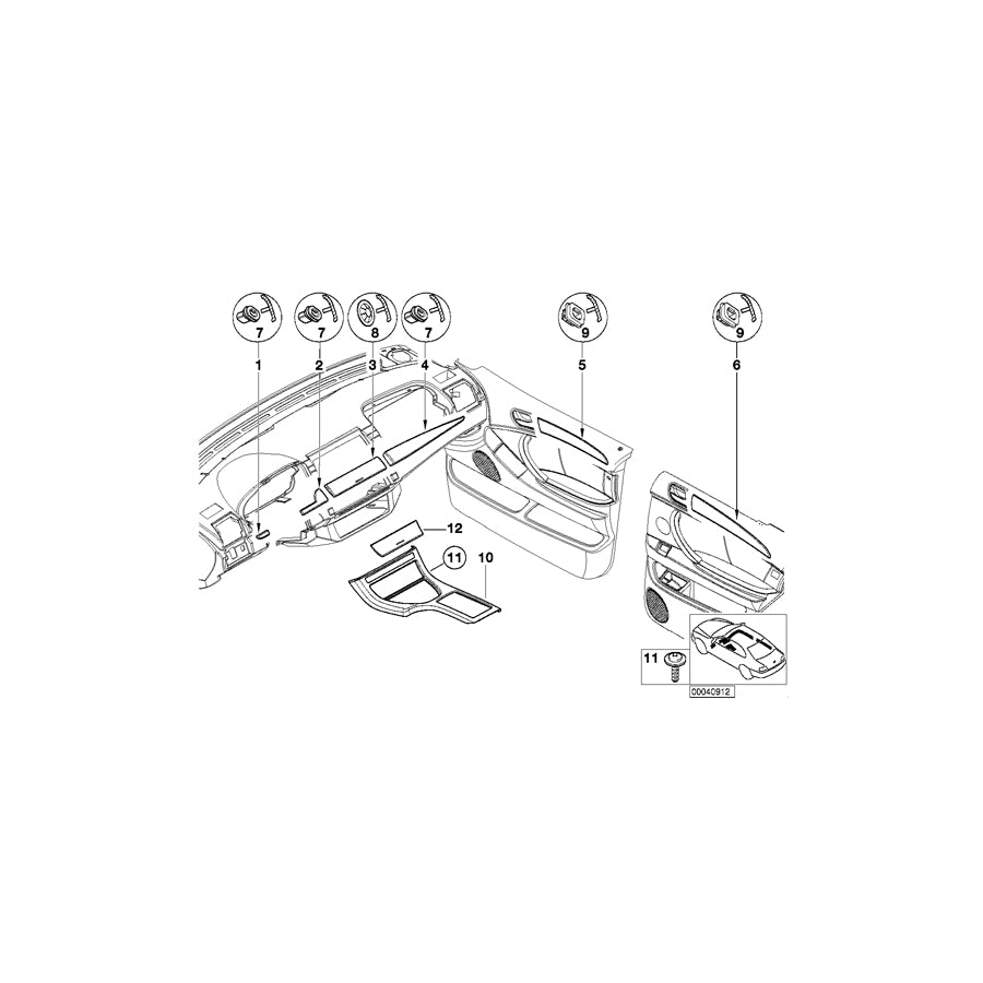 Genuine BMW 51457124619 E53 Decorative Strip, Dashboard Left GRAPHIT MET. (Inc. X5 4.6is, X5 3.0d & X5 3.0i) | ML Performance EU Car Parts