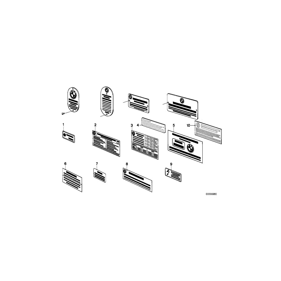 Genuine BMW 51142301487 100 60 Label "Tire Pressure" USA/CDN (Inc. /7 & R 75 ) | ML Performance EU Car Parts