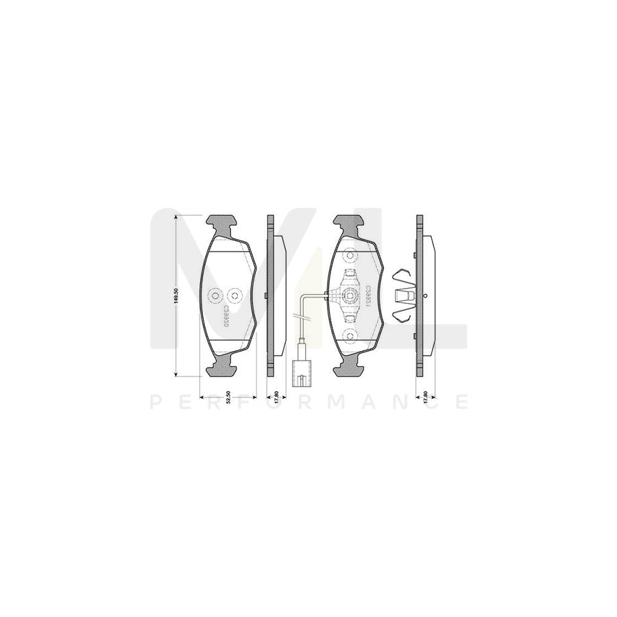 Bosch 0986Tb3143 Brake Pad Set Excl. Wear Warning Contact | ML Performance Car Parts