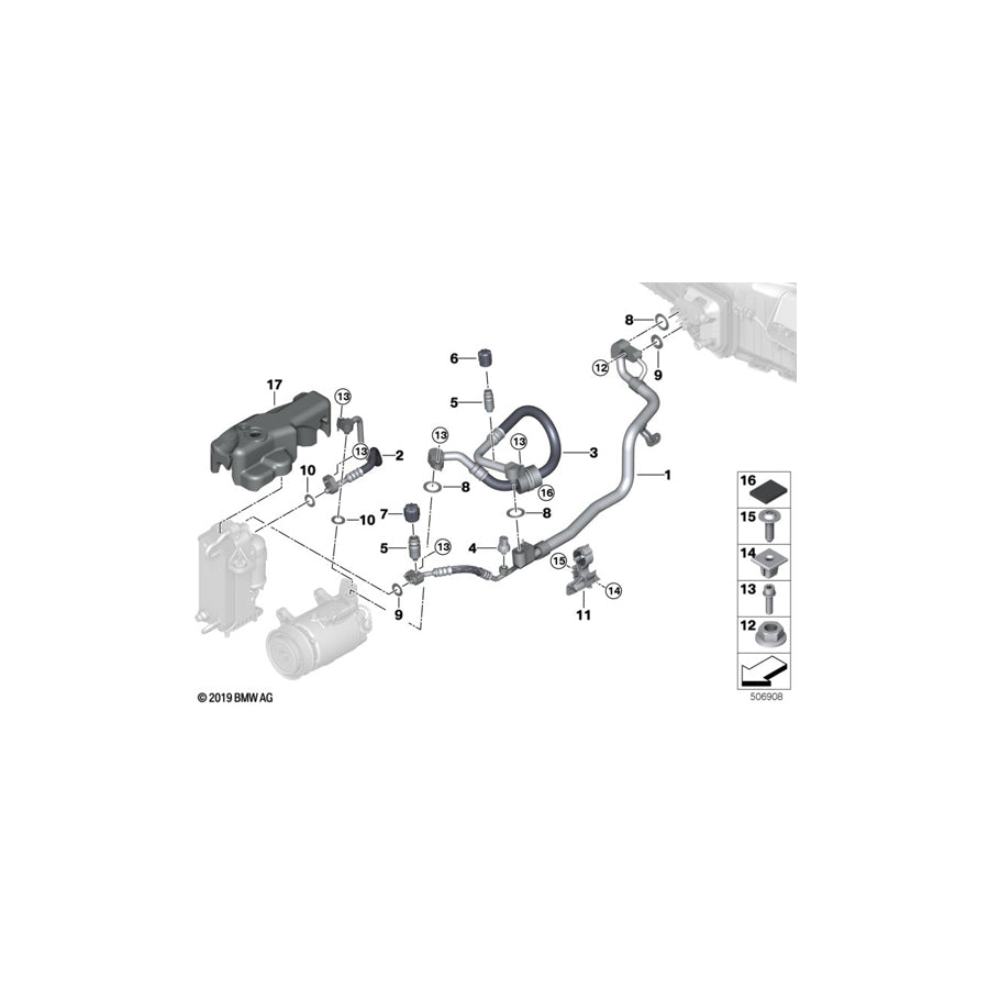 Genuine BMW 64509875198 G16 G14 G15 Refrigerant Line, Dual Line R1234YF (Inc. 840i & 840iX) | ML Performance EU