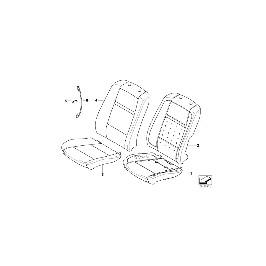 Genuine BMW 52106974512 E71 E70 Cover Backrest Leather Right GRAU (Inc. X5 3.5d, X5 3.0si & X5 3.0sd) | ML Performance EU Car Parts