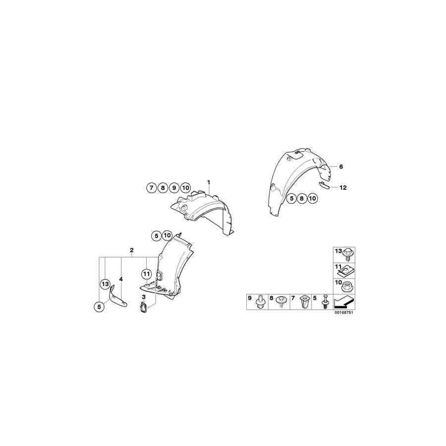 Genuine BMW 51717059372 E81 E87 Cover, Wheell Housing, Front Right (Inc. 130i, 116d & 123d) | ML Performance EU