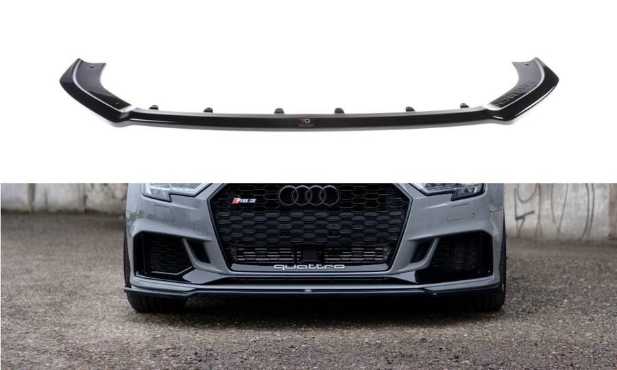 Maxton Design AU-RS3-8VF-S-FD2T Front Splitter V.2 Audi RS3 8V FL Sedan | ML Performance UK Car Parts