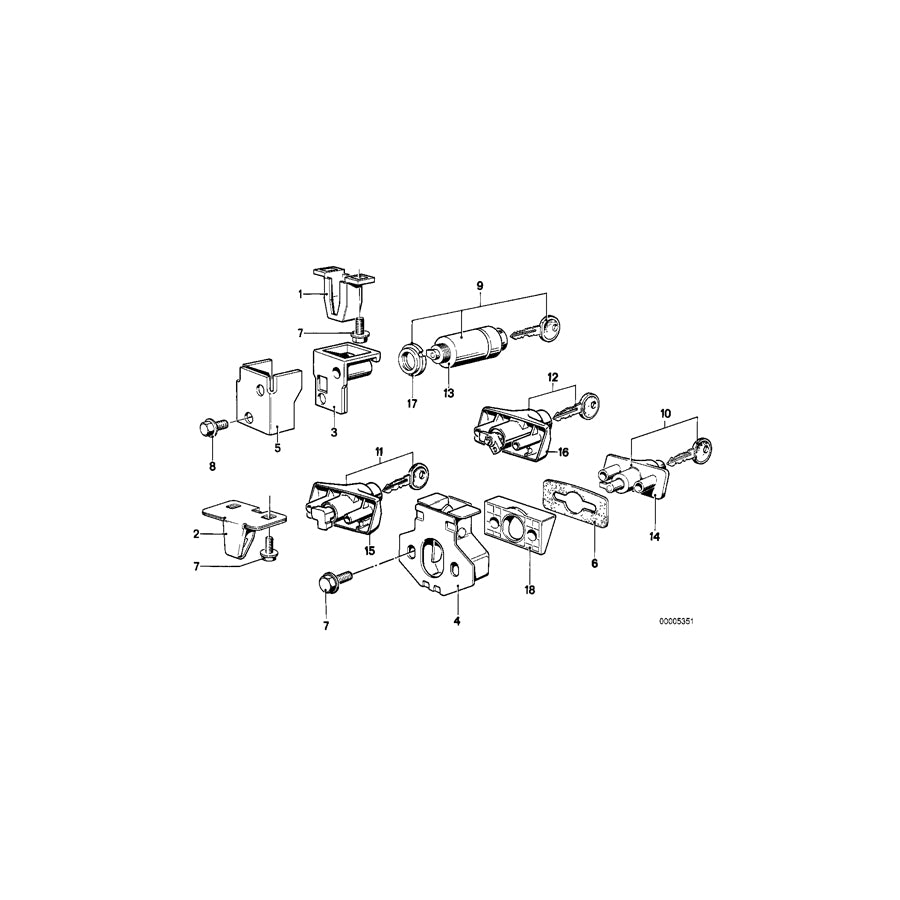 Genuine BMW 51241862358 E12 E24 Trunk Lid Lock With Key (Inc. 530i, 528i & 628CSi) | ML Performance EU Car Parts