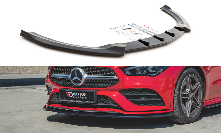 Maxton Design ME-CLA-118-AMGLINE-FD2T Front Splitter V.2 Mercedes Benz CLA-Class C118 AMG-Line | ML Performance EU Car Parts