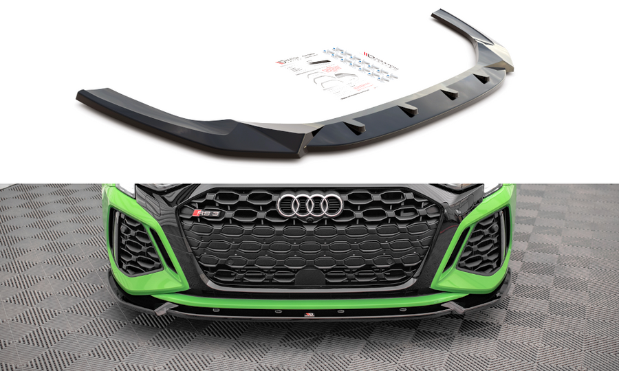 Maxton Design AU-RS3-8Y-S-FD1T Front Splitter V.1 Audi RS3 8Y | ML Performance UK Car Parts