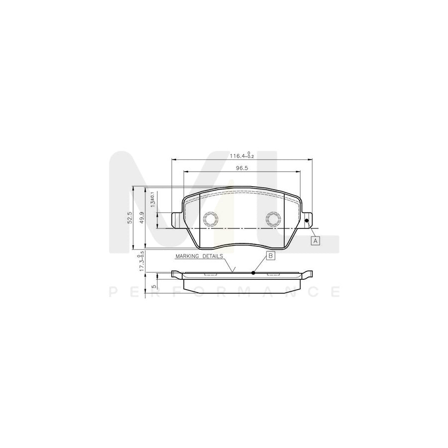 Bosch 0986Tb2448 Brake Pad Set Front Axle, Rear Axle, Excl. Wear Warning Contact | ML Performance Car Parts