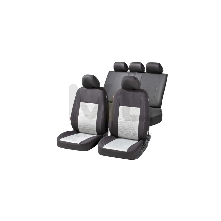 WALSER Avignon, ZIPP IT Premium 11872 Car seat cover Black, Silver, Polyester, Front and Rear | ML Performance Car Parts