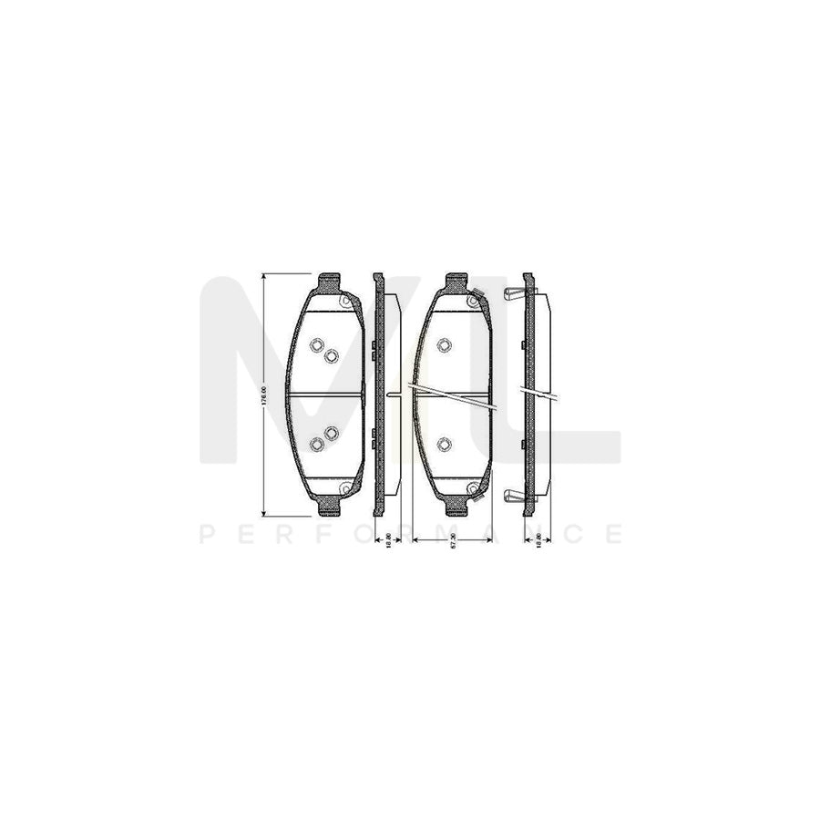 Bosch 0986Tb3027 Brake Pad Set Excl. Wear Warning Contact, With Accessories | ML Performance Car Parts