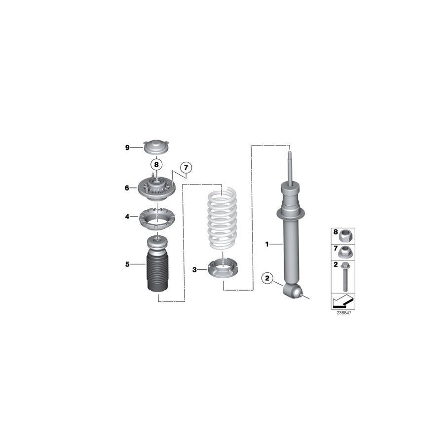 Genuine BMW 33526789616 F13 F13 Spring Strut, Rear (Inc. 640d & 640i) | ML Performance EU Car Parts