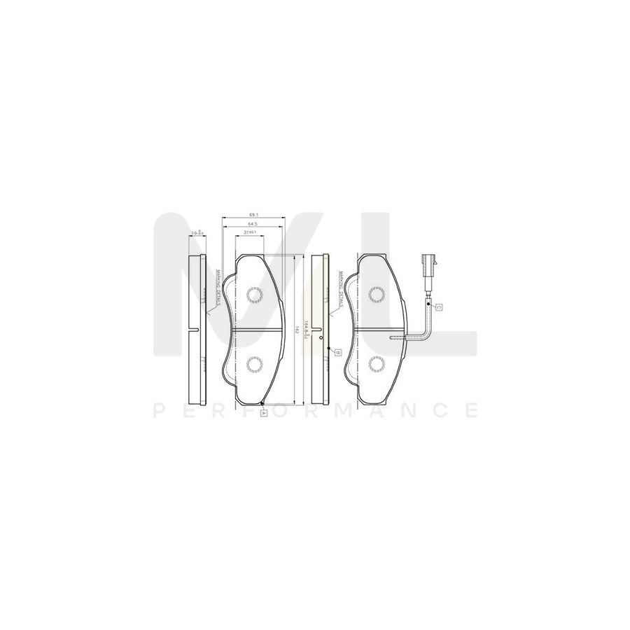 Bosch 0986Tb2431 Brake Pad Set Incl. Wear Warning Contact | ML Performance Car Parts