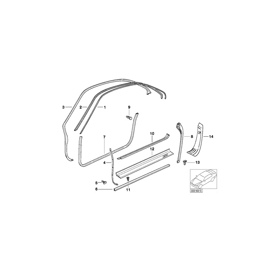 Genuine BMW 51478117294 E31 Sill Strip Right PERGAMENT DUNKL (Inc. 840i, 850Ci & 840Ci) | ML Performance EU Car Parts