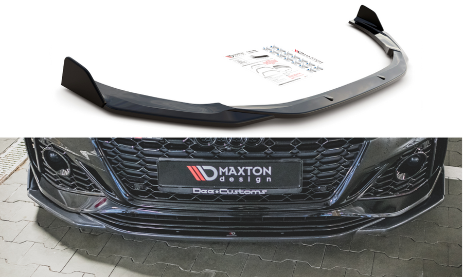 Maxton Design AU-RS5-2F-FD1T+FSF Front Splitter + Flaps V.1 Audi RS5 F5 (Facelift) | ML Performance UK Car Parts