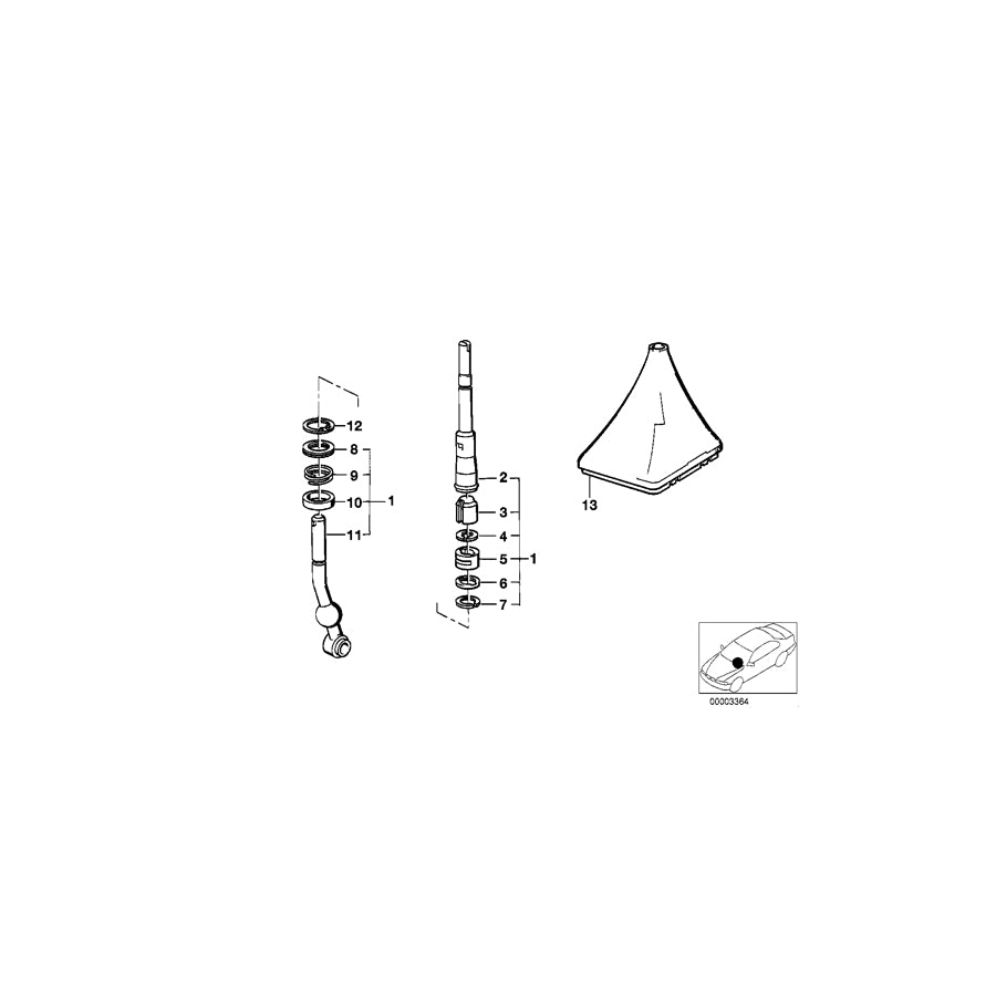 Genuine BMW 25111220254 E28 E30 E21 Shift Lever-Lower Part (Inc. 320i, 315 & 323i) | ML Performance EU Car Parts