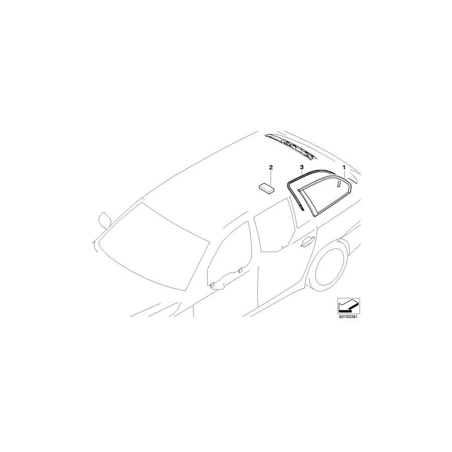 Genuine BMW 51727110581 E61 Edge Protection, Side Window Rear Left (Inc. 535d, 525xi & 525i) | ML Performance EU