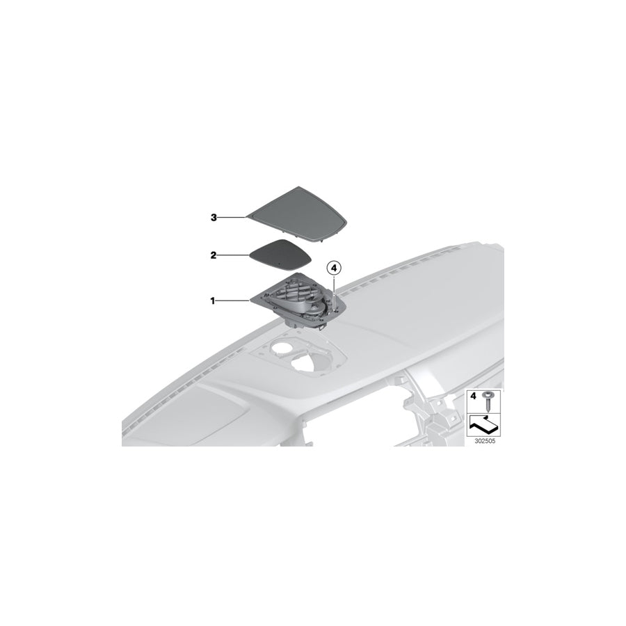 Genuine BMW 65139266099 F07 F07 Cover, Center Speaker OYSTER (Inc. 530d 155kW, 530d & 528i) | ML Performance EU Car Parts