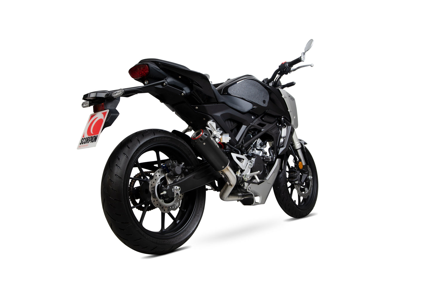 Scorpion PHA183SYSBCER Honda CB125 R Red Power Full System - Black Ceramic Coated Sleeve | ML Performance EU EU