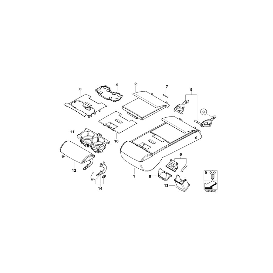 Genuine BMW 52209153175 E60 Cover, Belt Outlet, Center SCHWARZ (Inc. 523i, 540i & 520i) | ML Performance EU Car Parts