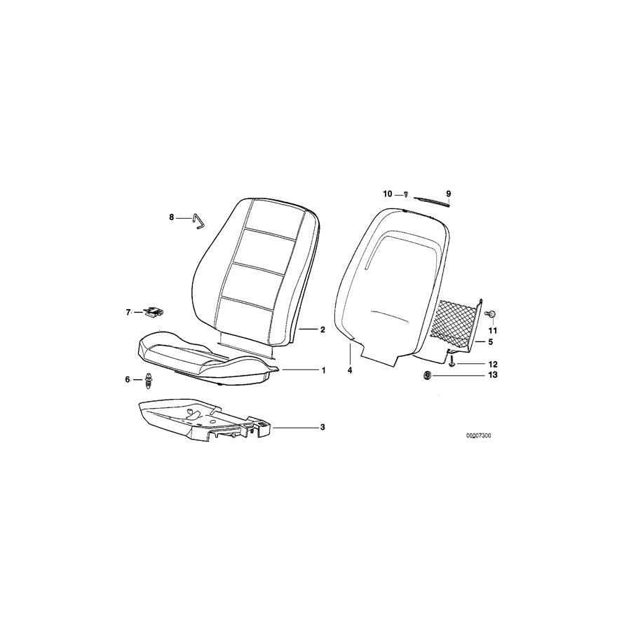 Genuine BMW 52108166188 E36 Seat Pan, Right KLASSISCHROT (Inc. 320i, 325td & 323i) | ML Performance EU Car Parts