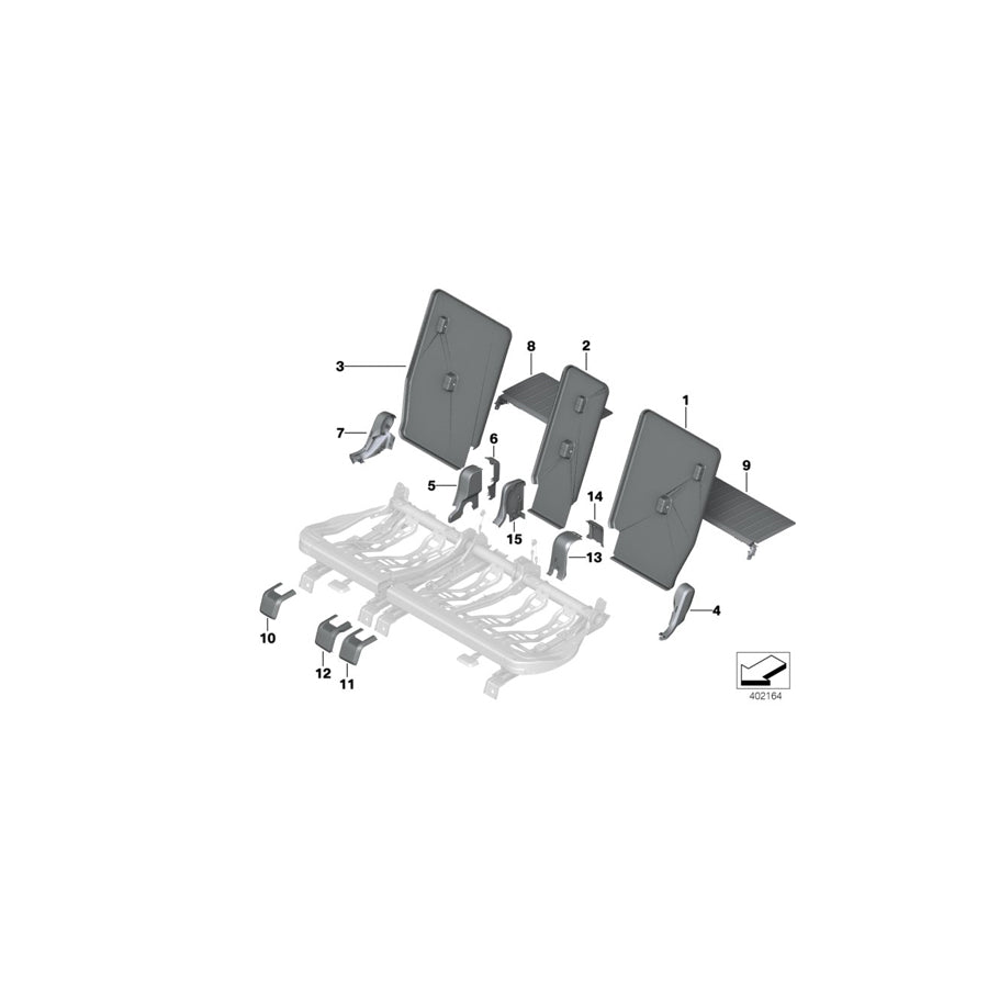 Genuine BMW 52207384747 F45 F48 Trim For Backrest, Inner Right CANBERRABEIGE (Inc. X1 25iX, X1 20i & 216d) | ML Performance EU Car Parts