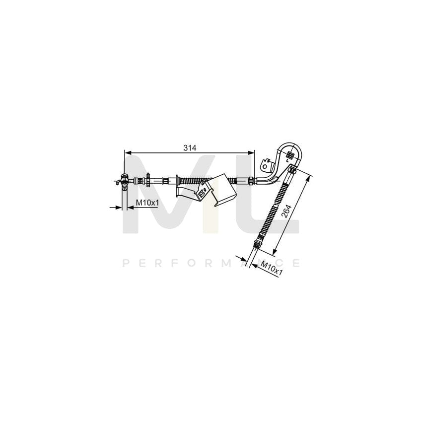 BOSCH 1 987 481 470 Brake Hose 504mm, M10x1 | ML Performance Car Parts
